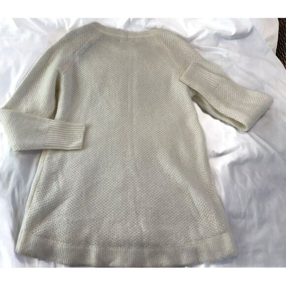 Abercrombie & Fitch Crewneck Knit Sweater | Zip Shoulder Cream NWT - Picture 6 of 11